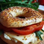 Bagel mit Tomate und Mozzarella