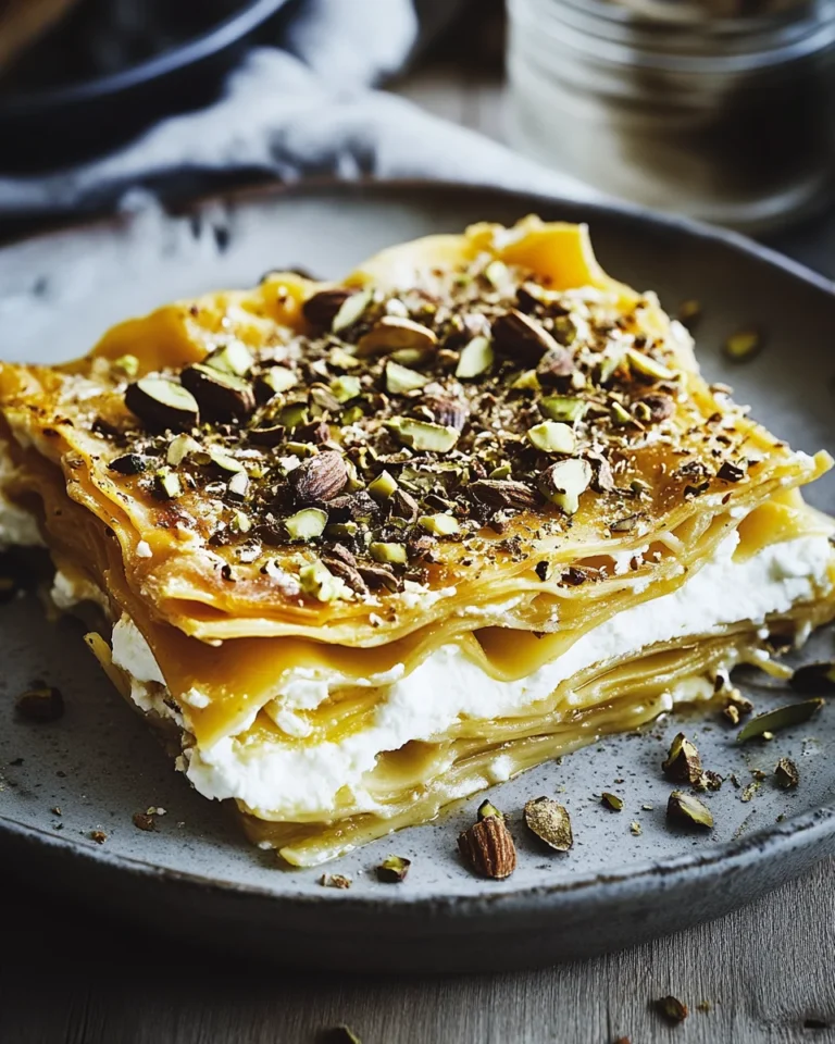 Cremige Kürbislasagne mit Ricotta und Pistazien