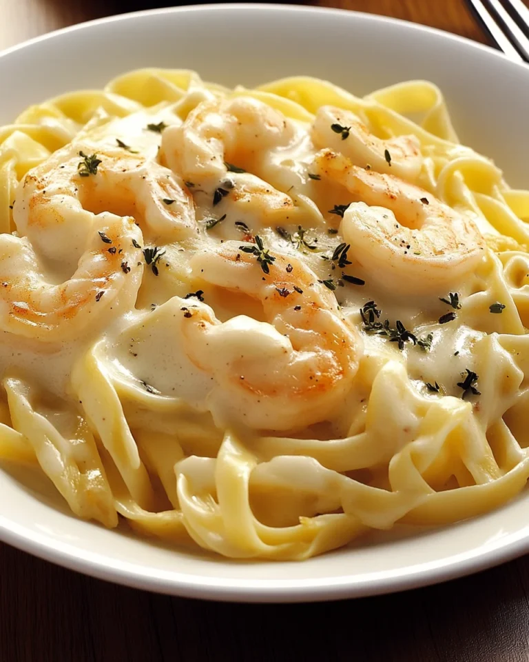 Fettuccine Alfredo mit Garnelen