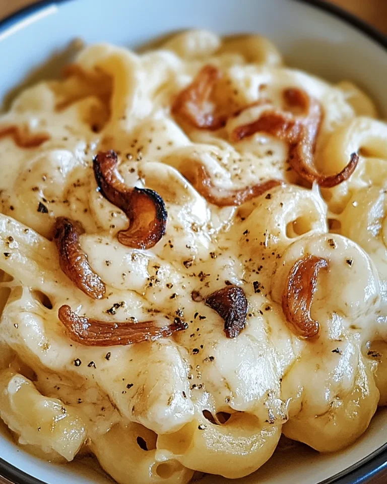 Französische Zwiebelmakkaroni mit Käse