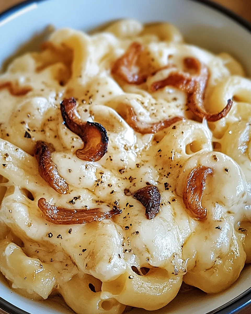 Französische Zwiebelmakkaroni mit Käse