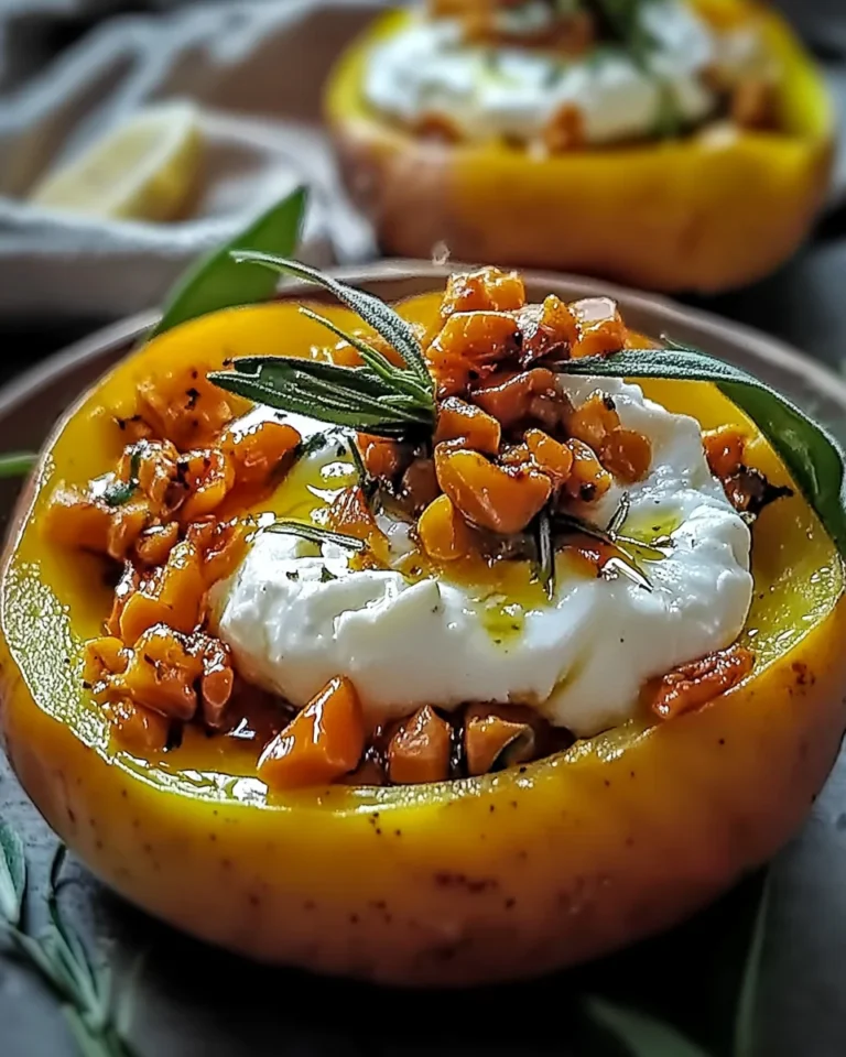 Gefüllte Süßkartoffeln mit Burrata