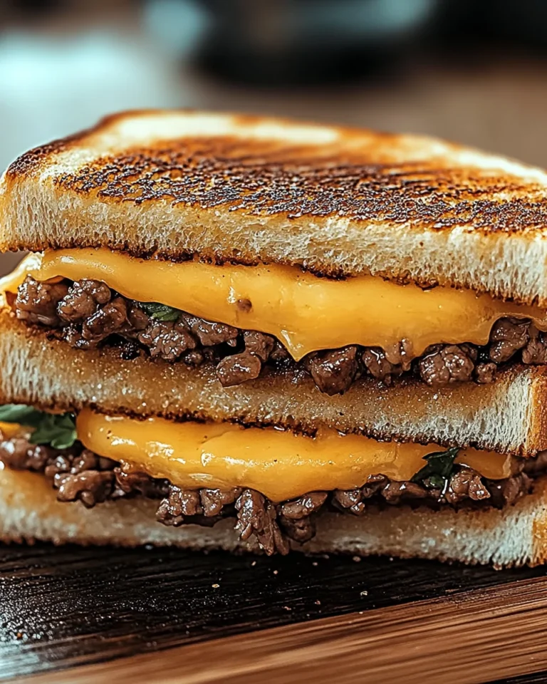 Gegrilltes Käsesandwich mit Rinderhackfleisch