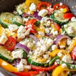 Gemüsepfanne mit Feta - einfach, schnell & lecker