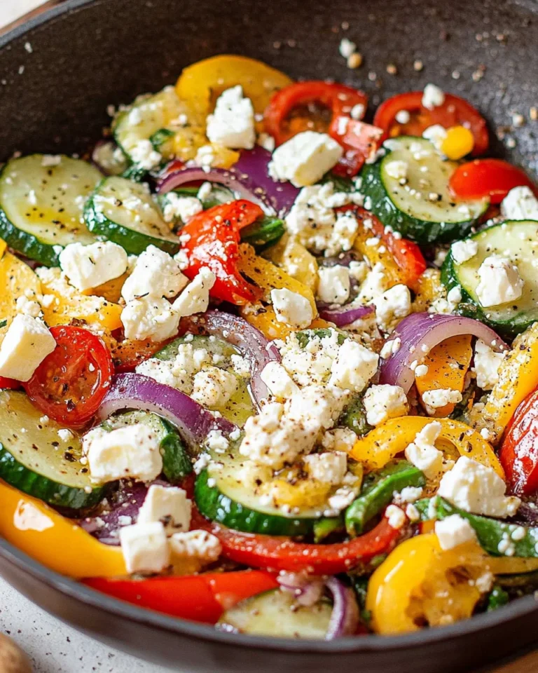 Gemüsepfanne mit Feta - einfach, schnell & lecker