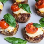Hackbällchen Caprese - Spieße mit Mozzarella & Tomate