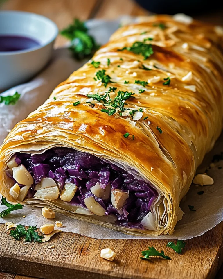 Knuspriger Rotkohlstrudel