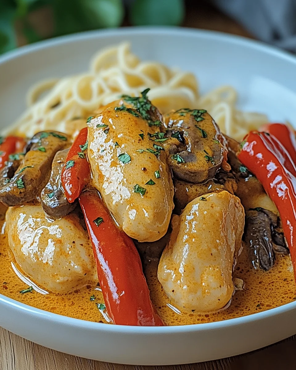 Paprika-Sahne-Hähnchen