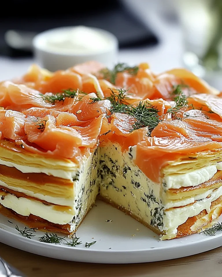 Pfannkuchen-Torte mit Lachs