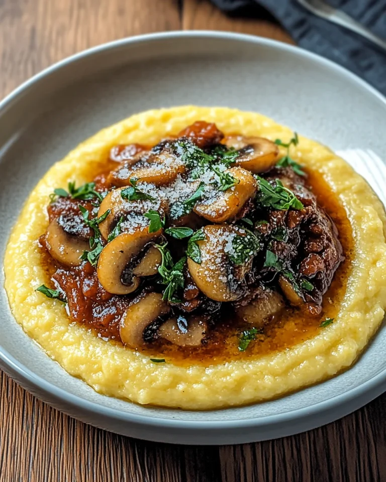Pilzragout auf Parmesan-Polenta