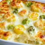 Rosenkohlauflauf - mit Kartoffeln & Käse
