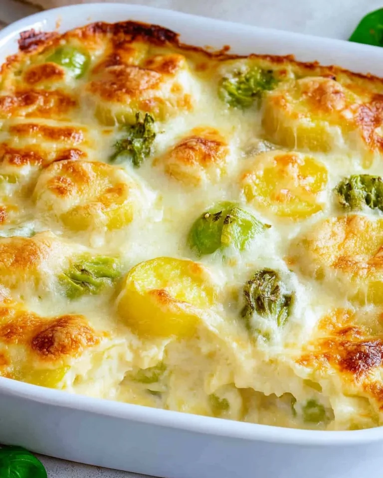 Rosenkohlauflauf - mit Kartoffeln & Käse