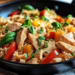 Schnelle Reispfanne mit Hühnchen