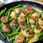 Spargelpfanne mit Frikadellen