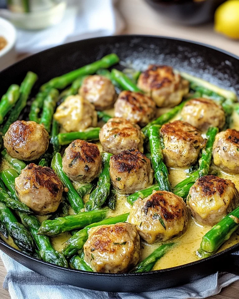 Spargelpfanne mit Frikadellen