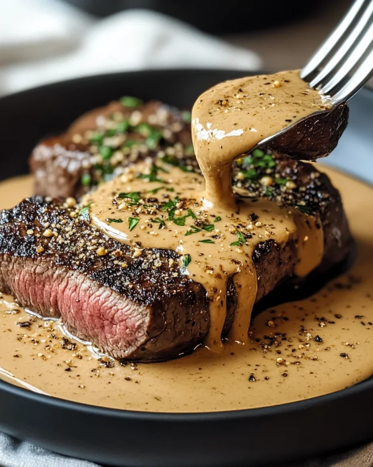 Steak au Poivre mit Cognac-Sahne-Sauce