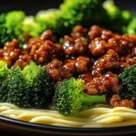 Teriyaki-Hackfleisch-Pfanne mit Brokkoli
