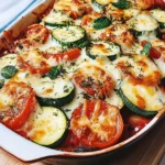 Tomaten Zucchini Auflauf mit Mozzarella