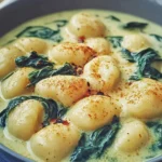 Vegane Gnocchi mit cremiger Spinatsauce