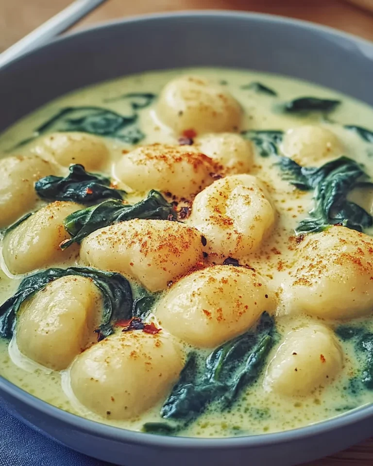 Vegane Gnocchi mit cremiger Spinatsauce