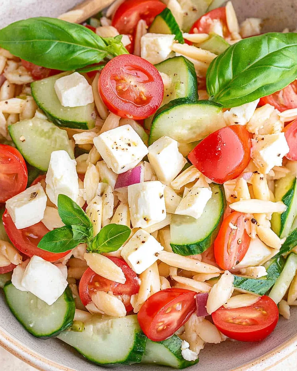 Kritharaki-Salat mit Feta - schnell & einfach