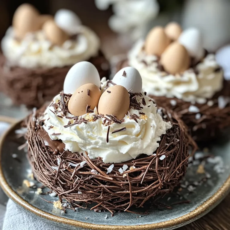Baiser-Nester mit Schokocreme