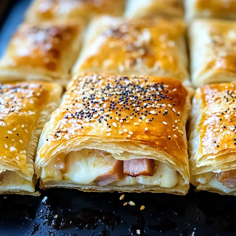 Blätterteig mit HähnchenHähnchenschinken und Käse