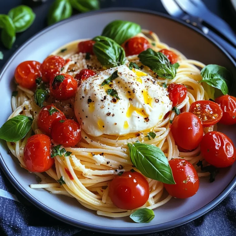 Burrata-Pasta mit Tomaten, einfaches Rezept