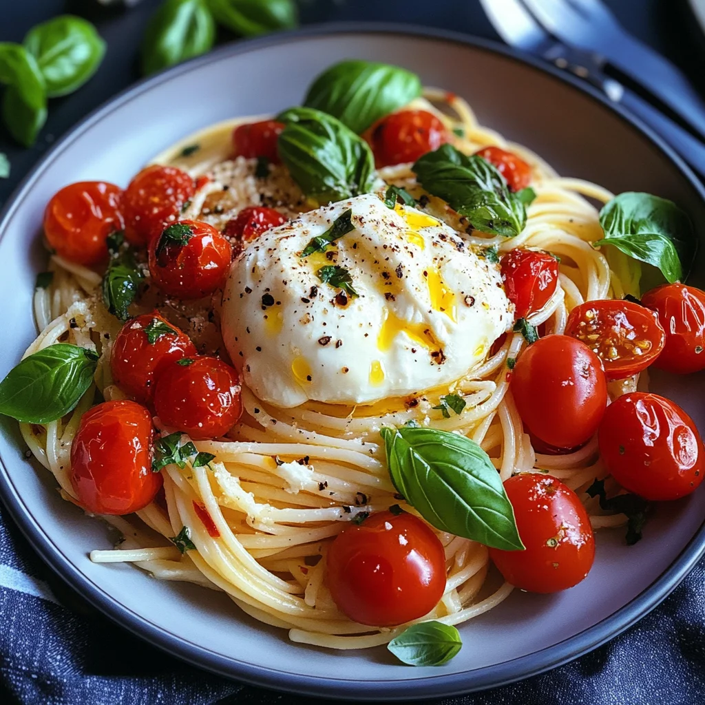 Burrata-Pasta mit Tomaten, einfaches Rezept