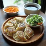 Chinesische Teigtaschen Jiaozi, Dumplings, Pot Sticker-Version