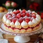 Erdbeer-Rhabarber-Baisertorte