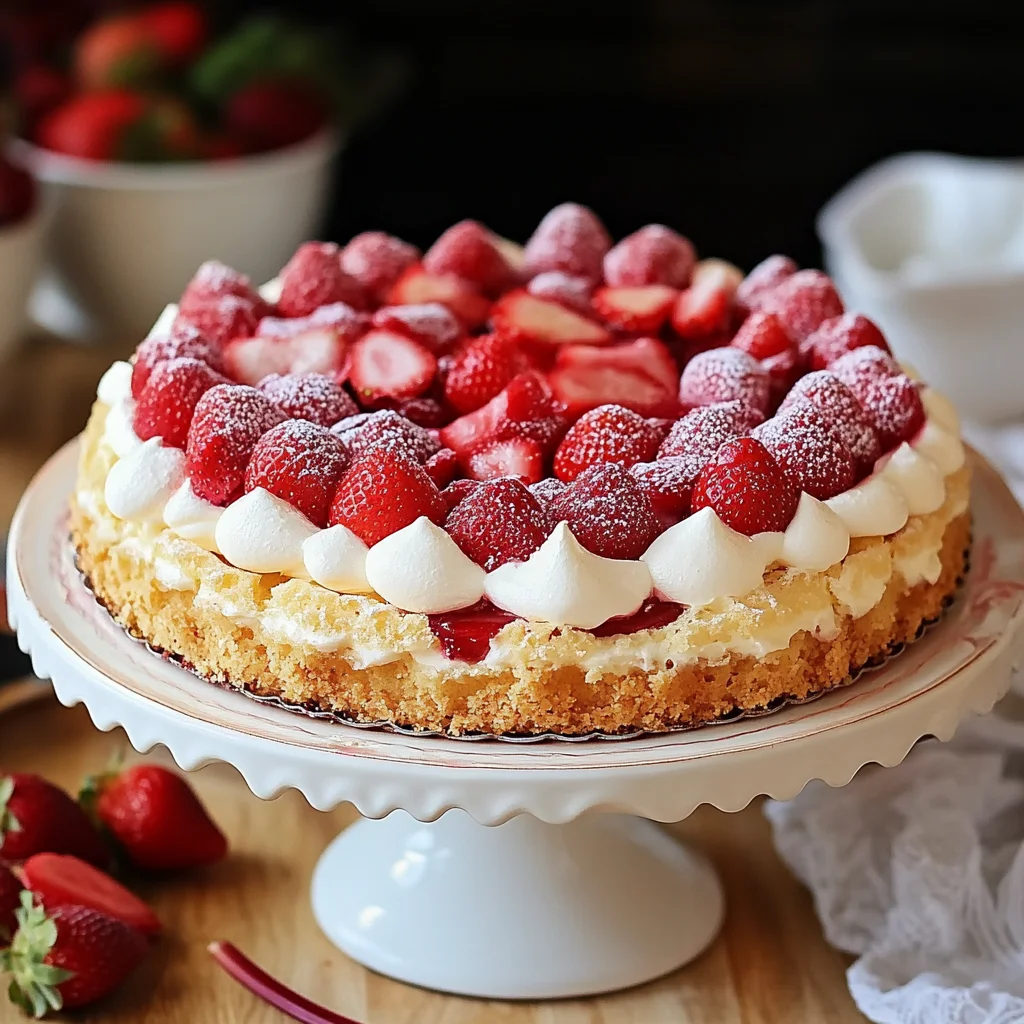 Erdbeer-Rhabarber-Baisertorte