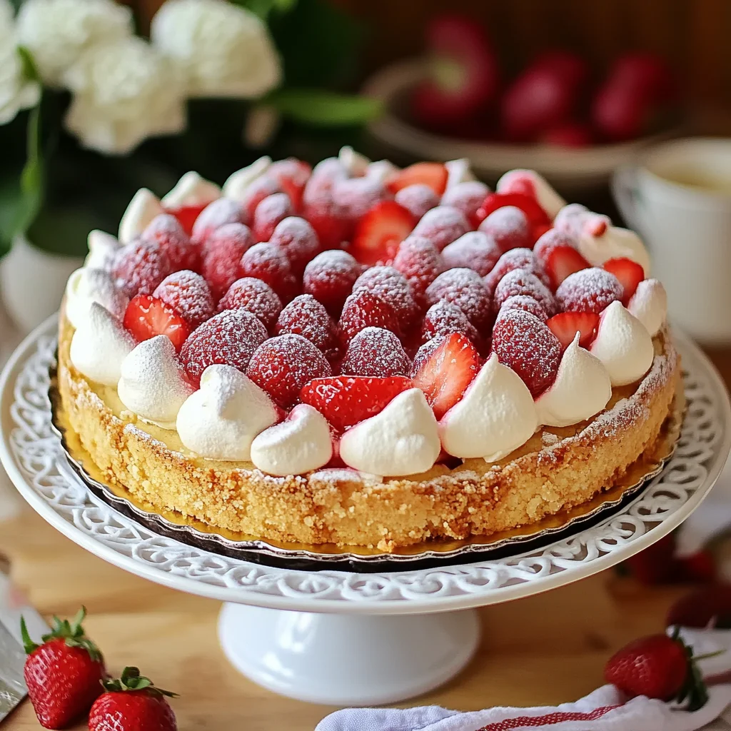 Erdbeer-Rhabarber-Baisertorte