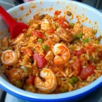 Jambalaya Authentique au Poulet, Crevettes et Saucisse