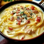 Pâtes crémeuses au poulet à l'italienne – Un délice fondant !