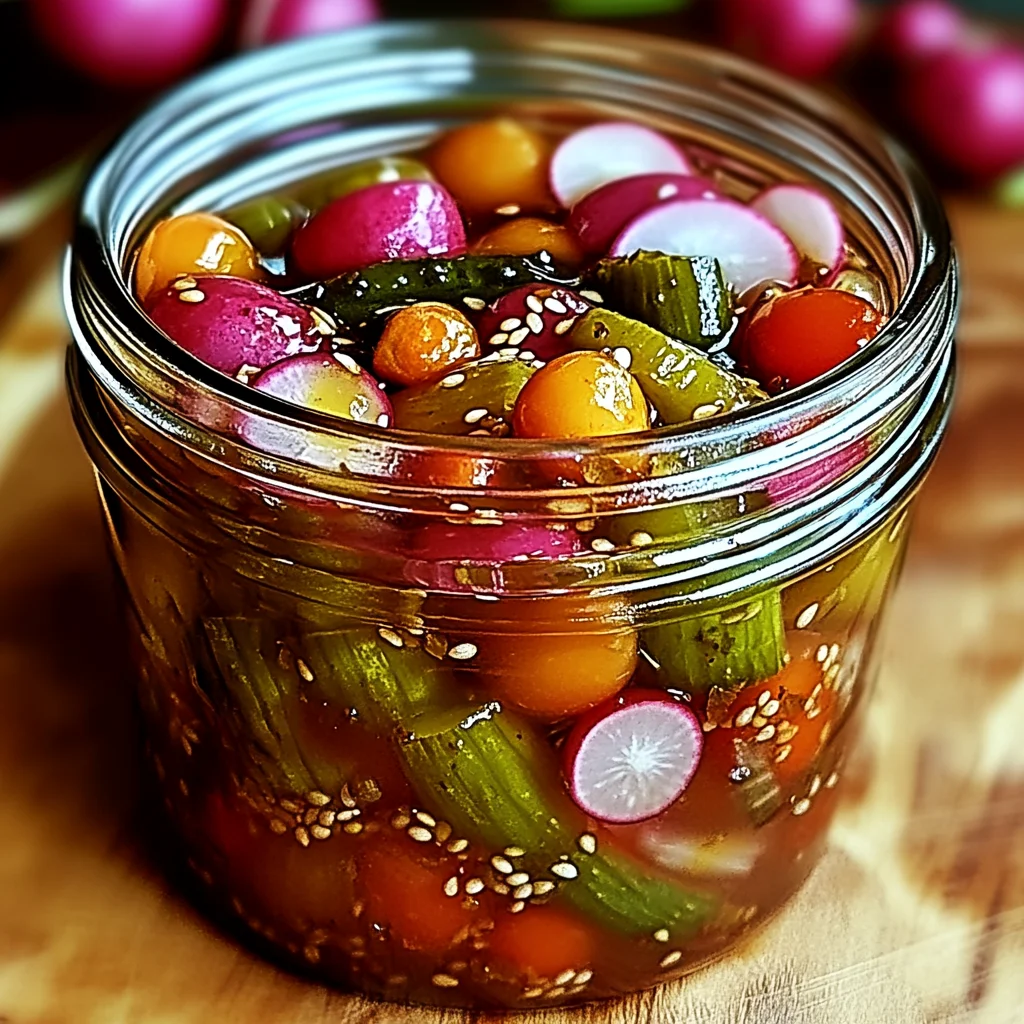 Pickles de Tomates Cerises, Oignons Rouges et Radis