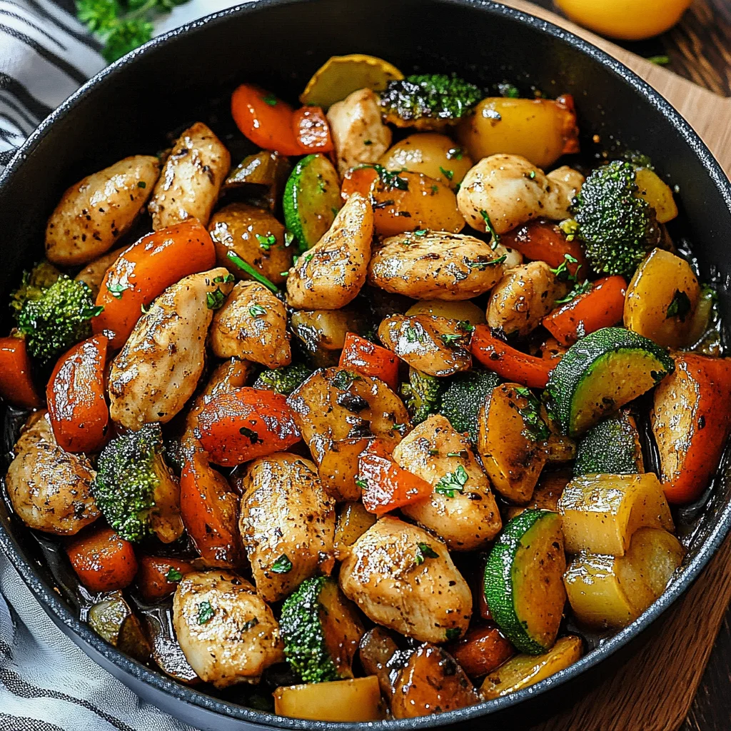 Poêlée de Poulet et de Légumes dans une Casserole