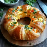 Rührei Ring aus Croissant Teig mit viel Käse