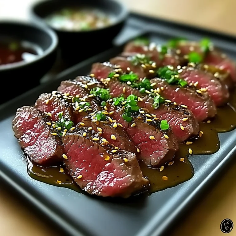 Tataki de Bœuf Mariné aux Saveurs Asiatiques : Une Explosion de Goûts !
