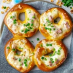 Überbackene Brezeln mit HähnchenHähnchenschinken & Käse