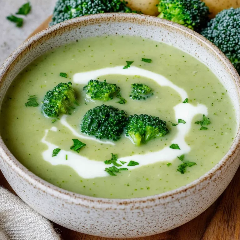 Brokkoli-Suppe mit Kartoffeln und Sahne