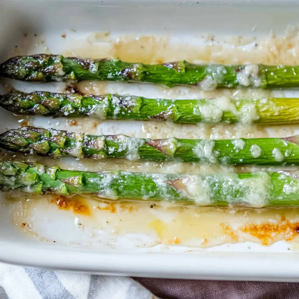 Grüner Spargel im Backofen - mit Parmesan überbacken