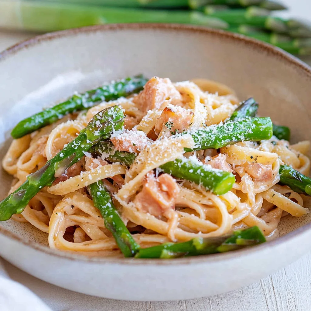 Pasta mit grünem Spargel