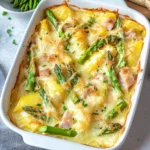 Spargelauflauf mit HähnchenHähnchenschinken und Kartoffeln
