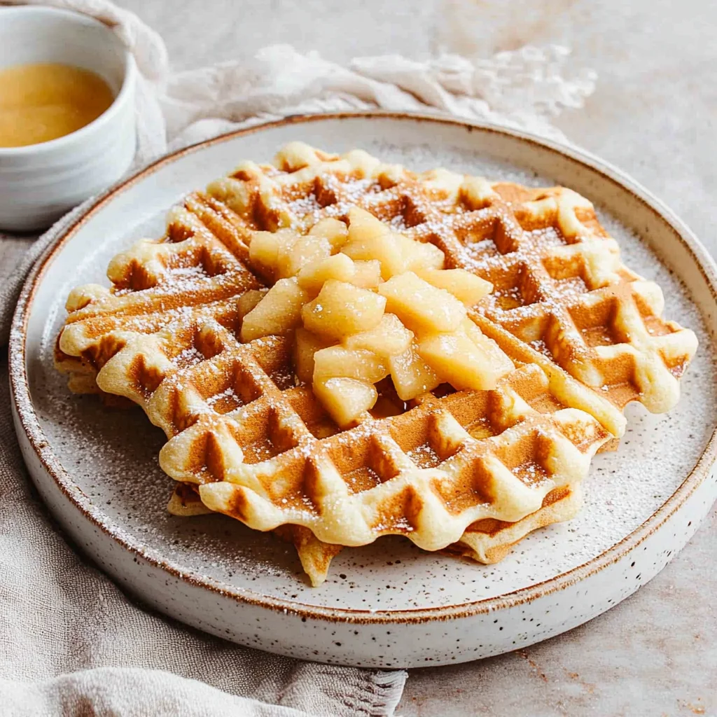 Waffeln mit Apfelmus statt Zucker